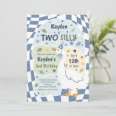 Invitation Two Silly Goose 2nd Birthday Party Spring Birthday (Debout devant)