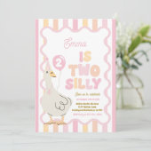 Invitation Two Silly Goose 2nd Birthday Party Spring Birthday (Debout devant)