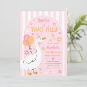 Invitation Two Silly Goose 2nd Birthday Party Spring Birthday (Debout devant)