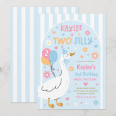Invitation Two Silly Goose 2nd Birthday Party Spring Birthday (Devant / Derrière)