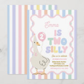 Invitation Two Silly Goose 2nd Birthday Party Spring Birthday (Devant / Derrière)