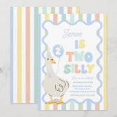 Invitation Two Silly Goose 2nd Birthday Party Spring Birthday (Devant / Derrière)