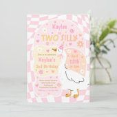 Invitation Two Silly Goose 2nd Birthday Party Spring Birthday (Debout devant)