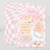 Invitation Two Silly Goose 2nd Birthday Party Spring Birthday (Devant / Derrière)