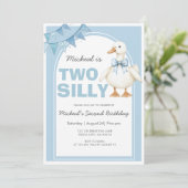 Invitation Two Silly Goose Blue Boy Second Birthday (Debout devant)