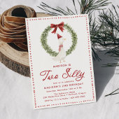 Invitation Two Silly Goose Christmas Red Bow 2nd Birthday