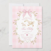 Invitation Two Silly Goose Pink Bow Girl 2nd Birthday (Devant)