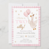 Invitation Two Silly Goose Spring Party Farm Girl Birthday (Devant)