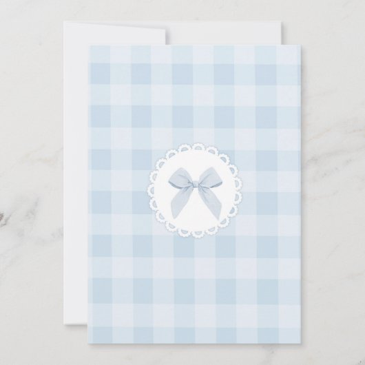 Invitation Two Silly Whimsical Blue Gingham Boy 2nd Birthday (Dos)