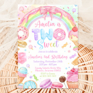 Invitation Two Sweet Birthday Invitation, 2nd Birthday Invite