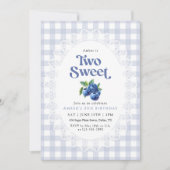 Invitation Two Sweet Blueberry Birthday (Devant)