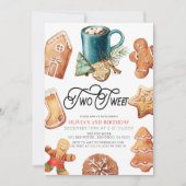 Invitation Two Sweet Christmas Cookies & Cocoa 2nd Birthday (Devant)