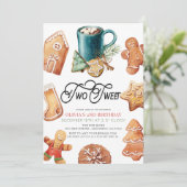 Invitation Two Sweet Christmas Cookies & Cocoa 2nd Birthday (Debout devant)