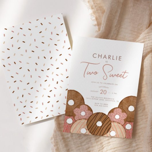 Invitation Two Sweet Donut 2nd - Anniversaire de la fille