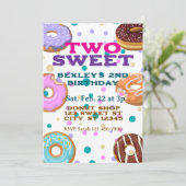 Invitation TWO Sweet, donuts and dots 2nd Birthday (Debout devant)