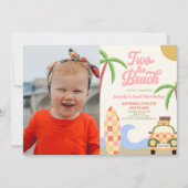 Invitation Two The Beach Surf Picture 2e fête d'anniversaire (Devant)