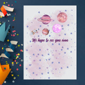 Invitation Two The Moon 2nd Birthday Girl Moon Stars Rocket