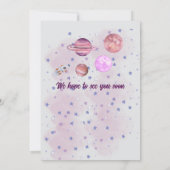 Invitation Two The Moon 2nd Birthday Girl Moon Stars Rocket (Dos)