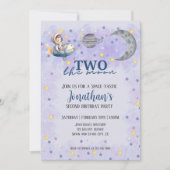 Invitation Two The Moon Boy Space Rocket 2nd Birthday  (Devant)