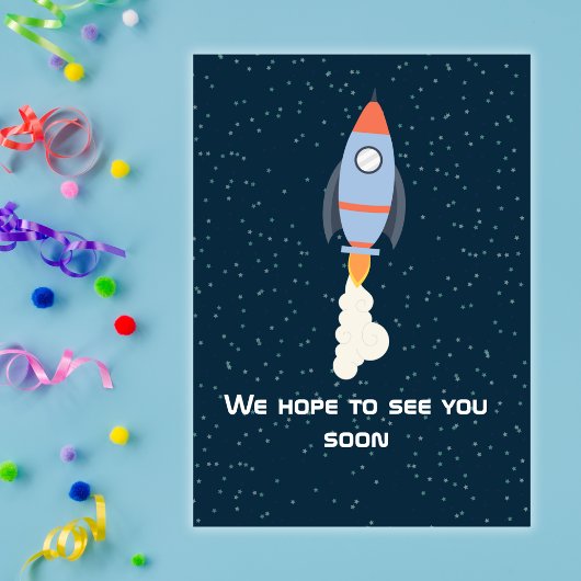 Invitation Two The Moon Boy Space Rocket 2nd Birthday 