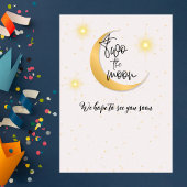 Invitation Two The Moon Elegant Gender Neutral 2nd Birthday 