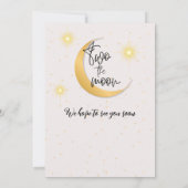 Invitation Two The Moon Elegant Gender Neutral 2nd Birthday  (Dos)