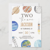 Invitation Two The Moon | Modern Space 2nd Birthday Décor (Devant)