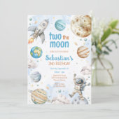 Invitation Two The Moon Outer Space Astronaut 2nd Birthday (Debout devant)