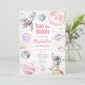 Invitation Two The Moon Outer Space Astronaut 2nd Birthday (Debout devant)