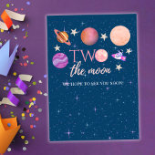 Invitation Two The Moon Outer Space Ship Planets 2nd Bday