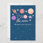 Invitation Two The Moon Outer Space Ship Planets 2nd Bday (Dos)