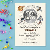 Invitation Two The Moon Planets Gender Neutral 2nd Birthday 