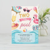 Invitation Two The Pool Summer Birthday Party (Debout devant)