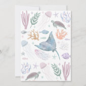 Invitation Two The Sea Dolphin Narwhal Sea Life 2e anniversai (Dos)