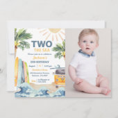 Invitation Two The Sea Surf Beach 1er Anniversaire Photo (Devant)