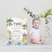Invitation Two The Sea Surf Beach 1er Anniversaire Photo (Debout devant)