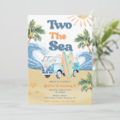 Invitation Two The Sea Surf Beach 2e fête d'anniversaire (Debout devant)