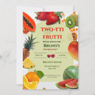 Invitation Two-tti Frutti Anniversaire sur le thème des fru