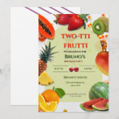 Invitation Two-tti Frutti | Anniversaire sur le thème des fru (Devant / Derrière)