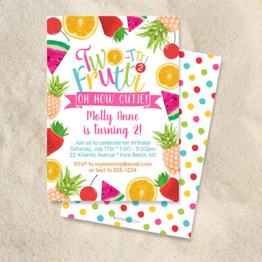 Invitation TWO-tti Frutti Comment Cutie 2e anniversaire