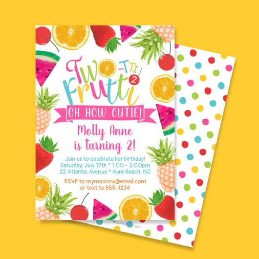 Invitation TWO-tti Frutti Comment Cutie 2e anniversaire