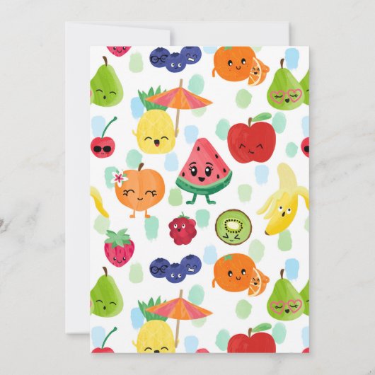 Invitation TWO-tti Frutti Cuties 2e anniversaire Fruit tropic (Dos)