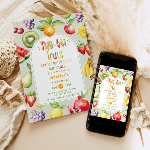 Invitation Two-tti Frutti petits fruits mignons 2ème annivers