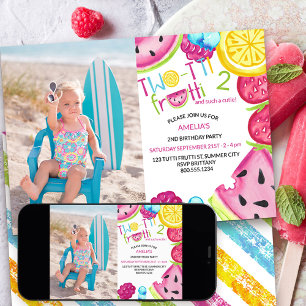 Invitation TWO-tti Frutti Tel Cutie Photo 2e anniversaire