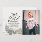 Invitation Two Wild Bear Forest Mountain 2ème photo d'anniver (Devant)