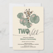Invitation Two Wild Cute Giraffe Animal Birthday Party (Devant)