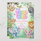 Invitation Two Wild Safari 2nd Birthday (Devant / Derrière)