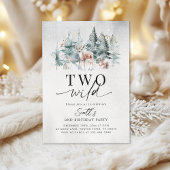 Invitation Two Wild Winter Woodland Animals 2nd Birthday