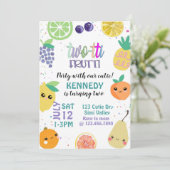 Invitation Twotti Fruiti, DEUX, Anniversaire de enfant, (Debout devant)