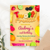 Invitation Twotti Fruitti - Fruits Anniversaire Jaune